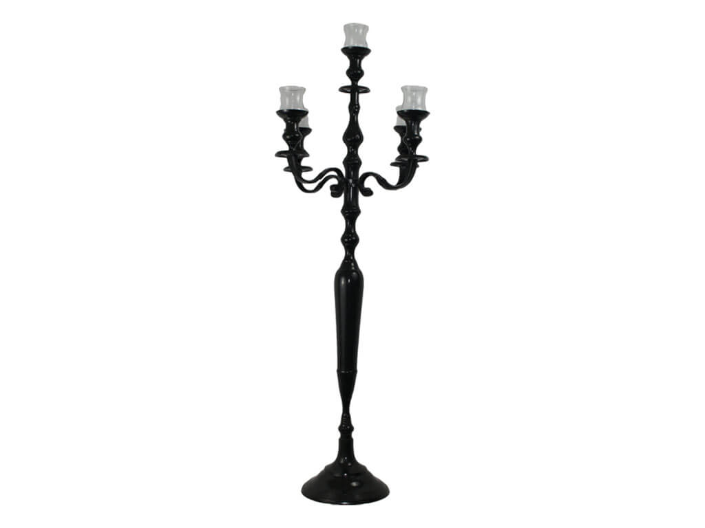 5 Branch Black Candelabra