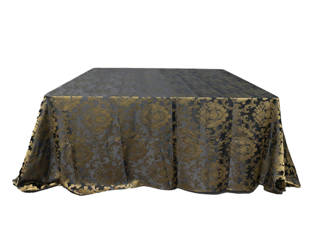 Nappe Noire et Or Baroque Carre