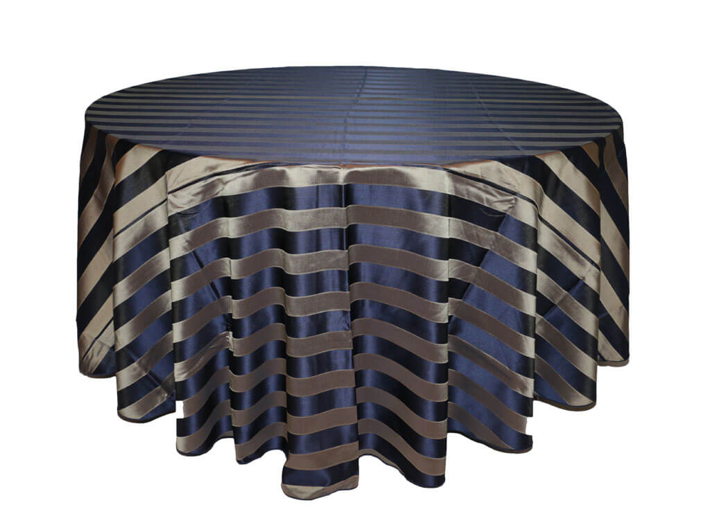 Nappe Bleu Marin et Or Rayee