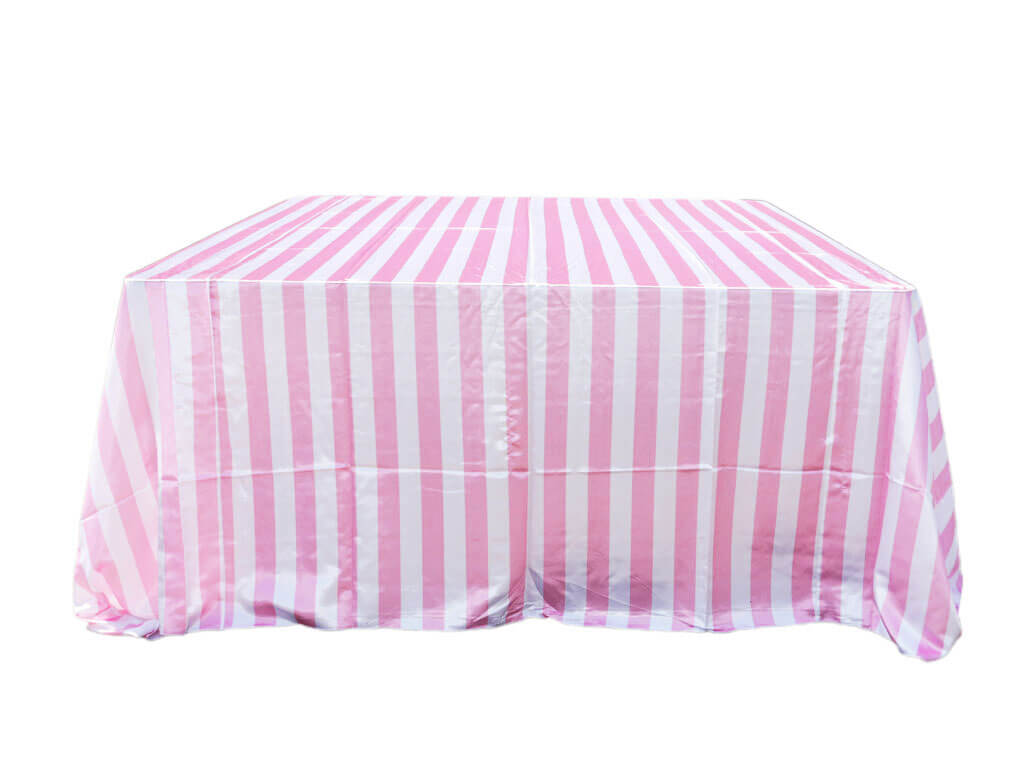 Nappe Carre Rose et Blanc Rayee