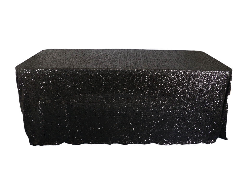 Nappe Rectangulaire Paillette Noire