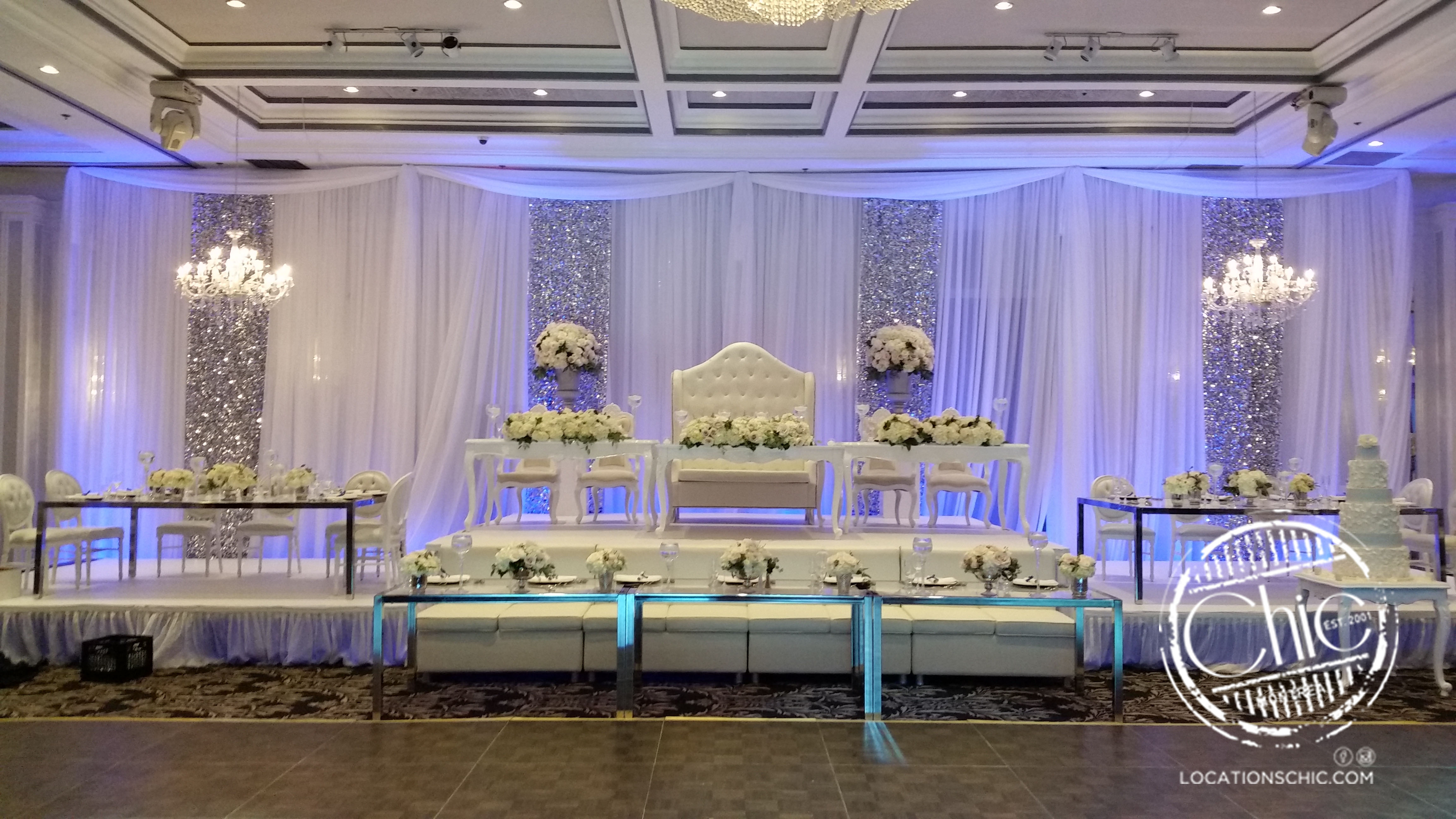 Silver Shimmer Panel Backdrop