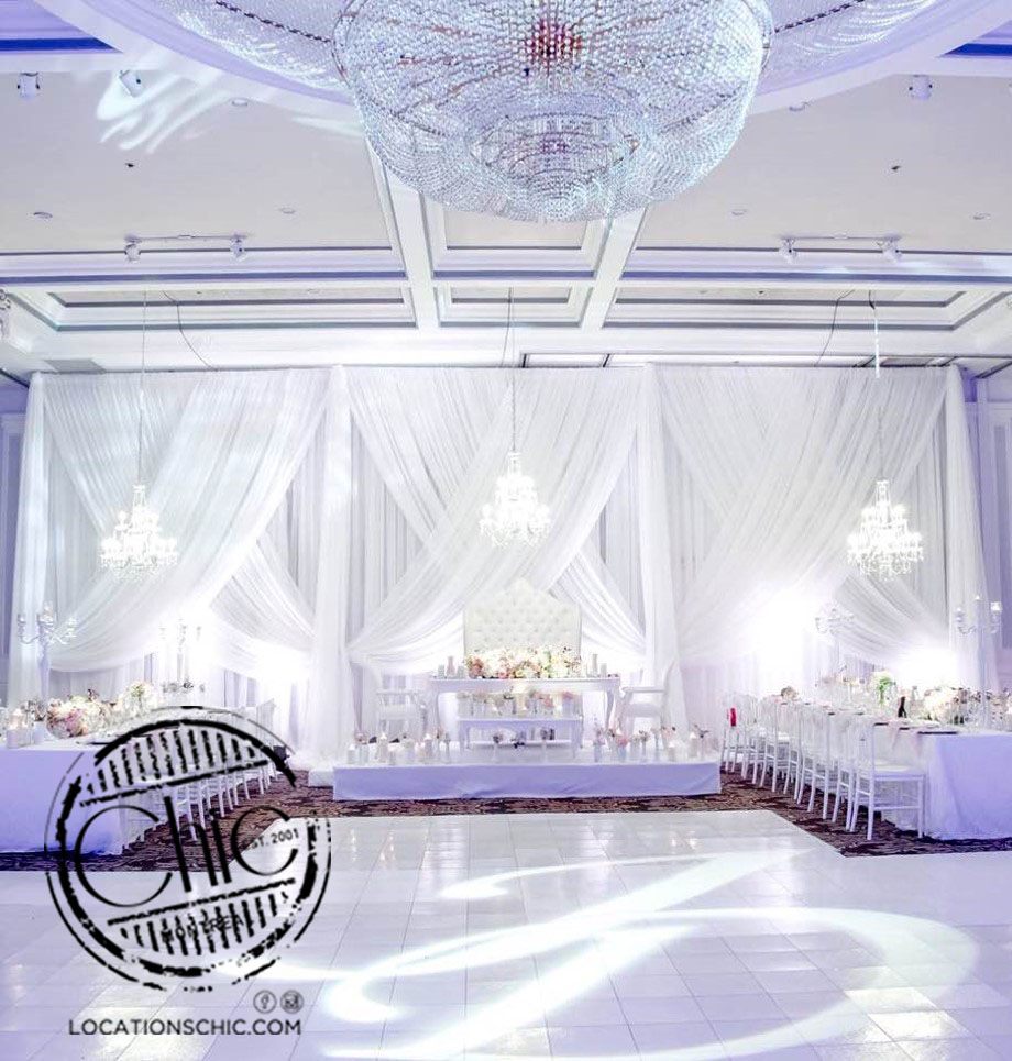 White Sheer Curtain Backdrop