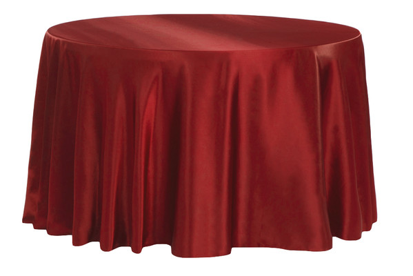 Burgundy Satin Tablecloth