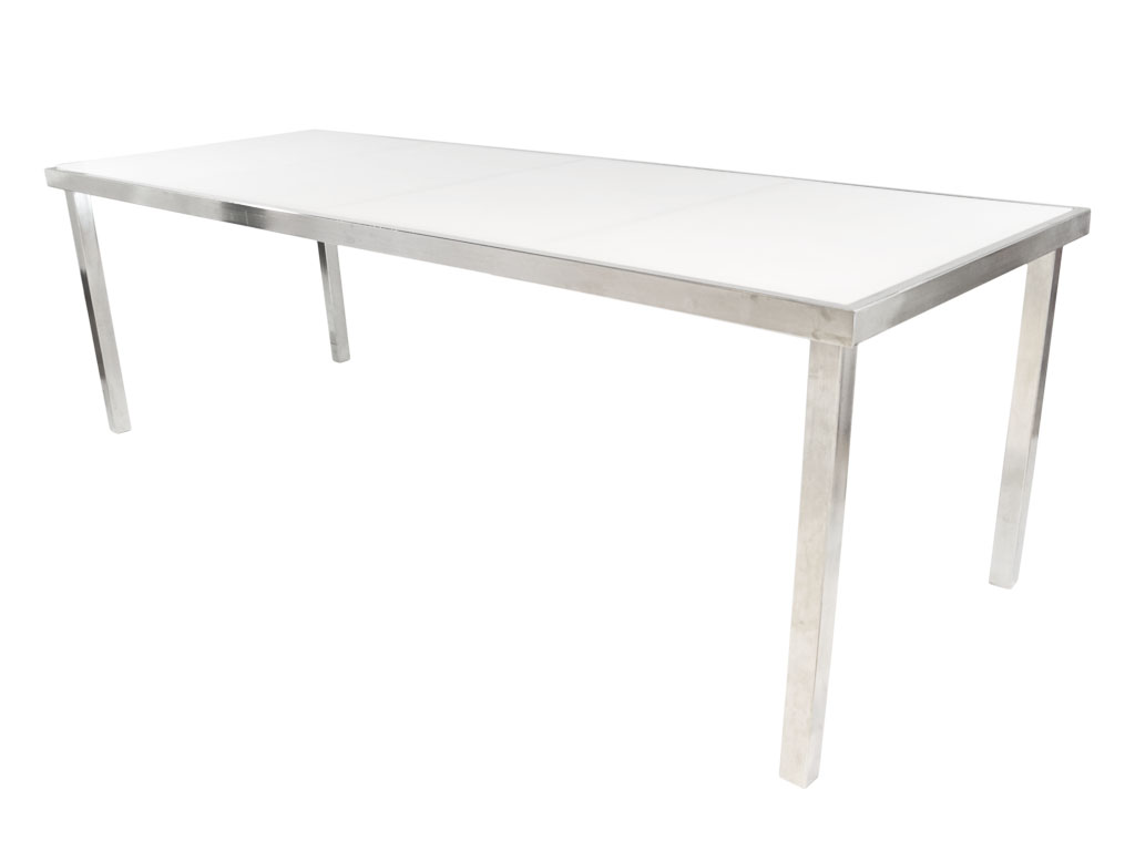 8'x3' Rectangular Chrome / Plexi Table
