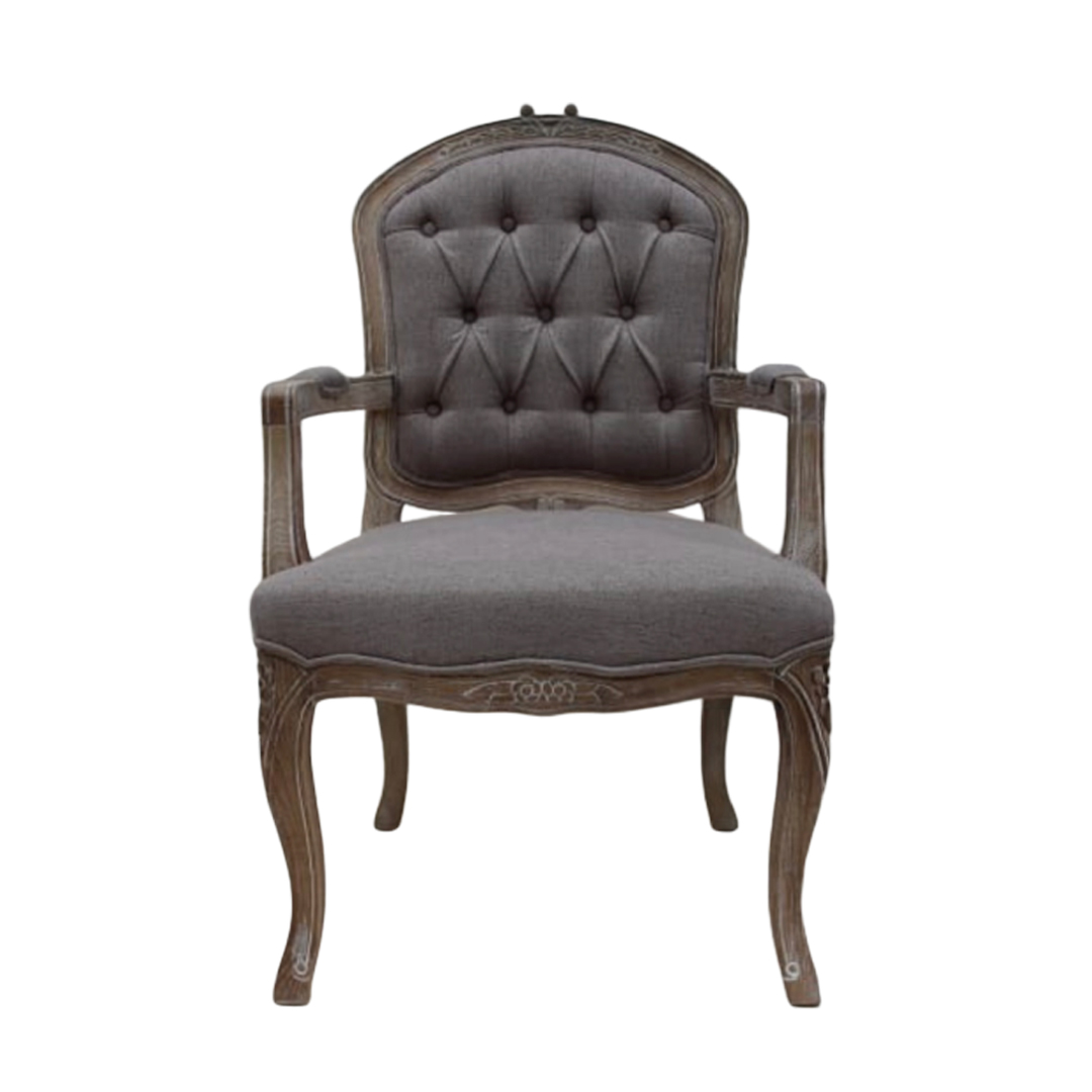 Tufted Burlap Armchair