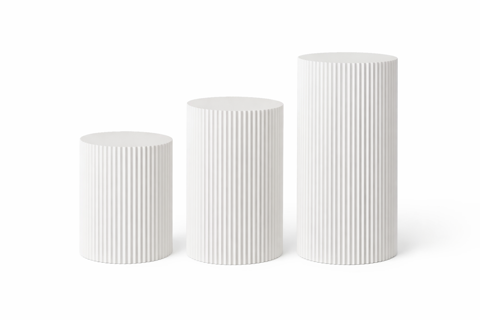 Colonnes d'affichage blanches - Trio